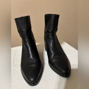 Treasure & Bond Farrah Studded Booties Black Leather Ankle Boots size 7.5